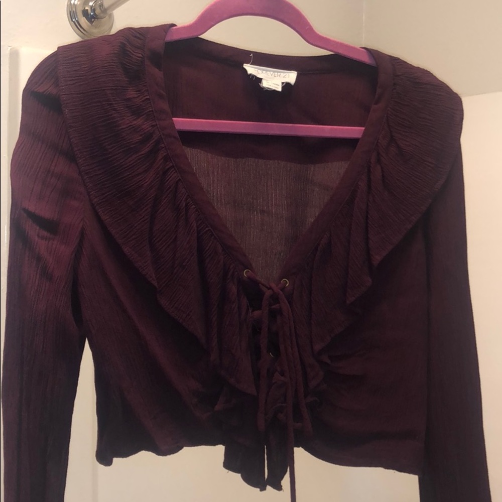 Forever 21 crop top, maroon colored size L